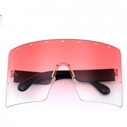 Wrap Oversized Gradient Sunglasses Crystal Rimless - Pink - CW18S5DZR4A $14.92