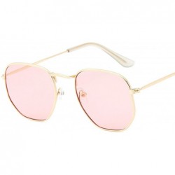 Oval Vintage Polygon Sunglasses Women Men Metal Frame Sun Glasses Ladies UV400 FeLuxury Polygonal Sunglass - CD198AIOEZ3 $15.53