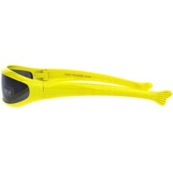 Shield Cyclops Robot Costume Sunglasses Party Rave Futuristic Shades UV 400 - Yellow - CJ18HA99UOG $11.95