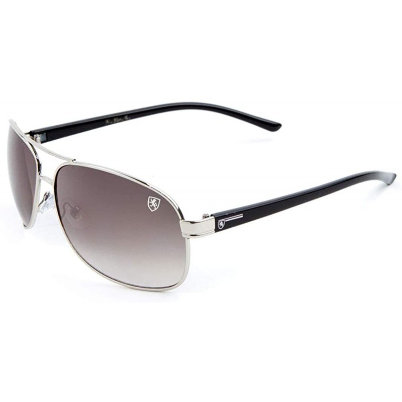 Aviator Mid Plastic Temple Classic Oval Aviator Sunglasses - Smoke Silver - CA190EQSKK6 $15.52