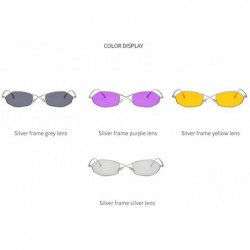 Square Vintage Brand Small Metal Frame Women Square Punk Sunglasses uv400 - Yellow - CU18NECN8MN $12.64