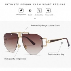 Oversized Oversized Rimless Sunglasses For Women Irregular Alloy Unique Frames Shades UV400 - C1 - C01900NCO3G $11.59