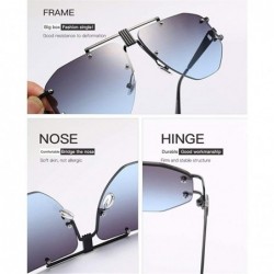 Oversized Oversized Rimless Sunglasses For Women Irregular Alloy Unique Frames Shades UV400 - C1 - C01900NCO3G $11.59