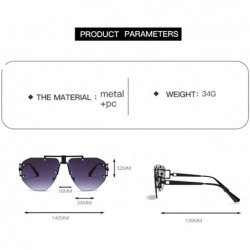 Oversized Oversized Rimless Sunglasses For Women Irregular Alloy Unique Frames Shades UV400 - C1 - C01900NCO3G $11.59