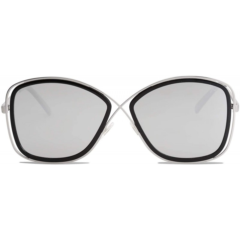 Oversized Polarized Oversized Womens Sunglasses Metal Frame Mirrored Lens QUEEN SJ1099 - CA18Q575I3R $14.73