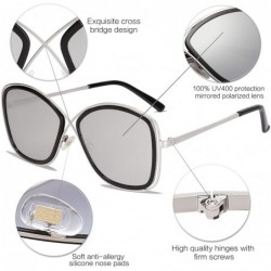 Oversized Polarized Oversized Womens Sunglasses Metal Frame Mirrored Lens QUEEN SJ1099 - CA18Q575I3R $14.73