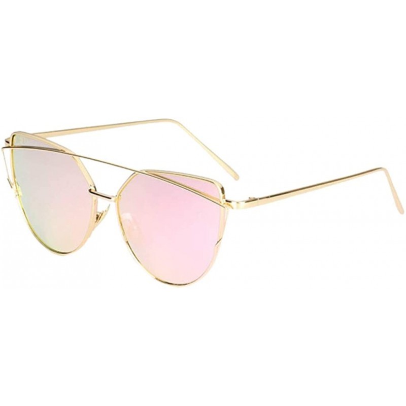 Goggle Fashion Polarized Sunglasses for Women Men UV Protection Metal Frame Mirrored Lenses Eyewear Outdoor Sun Glass - CH18U...