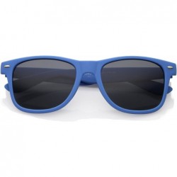 Wayfarer Rubber Finish Matte Finish Colorful Classic Horn Rimmed Sunglasses (Blue) - CJ11MV6CM6D $19.51