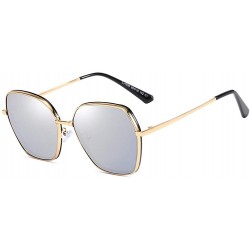 Round Unisex Sunglasses Retro Black Drive Holiday Round Polarized UV400 - Silver - CY18R5SODCN $24.62