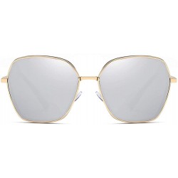 Round Unisex Sunglasses Retro Black Drive Holiday Round Polarized UV400 - Silver - CY18R5SODCN $9.59