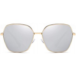 Round Unisex Sunglasses Retro Black Drive Holiday Round Polarized UV400 - Silver - CY18R5SODCN $9.59