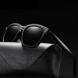 Square Sunglasses Unisex Polarized UV Protection Fishing and Outdoor Baseball Driving Glasses Retro Square Frame Classic - CZ...