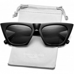 Aviator Women's Square Cat Eye Sunglasses Vintage Cateye Frame UV400 Protection Lens - A1 Black/Grey - C718TDOZ9OS $22.31