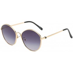 Sport Sunglasses Polarized Roundness Protection - Gold/Grey - CJ199AYT94R $31.09