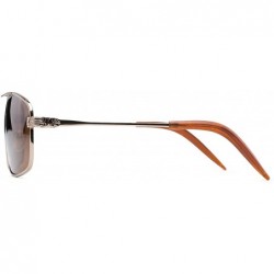 Aviator Sunglass Warehouse Bern- Polarized Plastic Aviator Men's Full Frame Sunglasses - Gold Frame With Amber Lenses - CY12O...