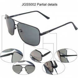 Sport Classic Rectangle Aviator Sunglasses Polarized 100% UV protection - Black Frame Mirror Grey - C7128EAWEPR $19.15