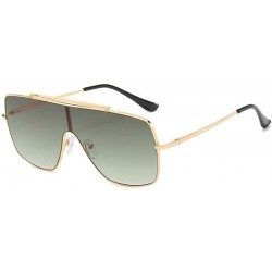 Oversized One Piece Oversized Sunglasses for Men and Women Driving Eyewear Shades UV400 - Gold Green - CP19087IGX0 $17.97