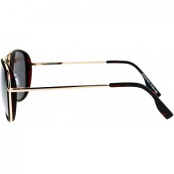 Aviator Round Aviator Sunglasses Double Frame Metal Plastic Color Mirror Lens - Gold Tortoise (Peach Mirror) - C11875Z4M7L $1...