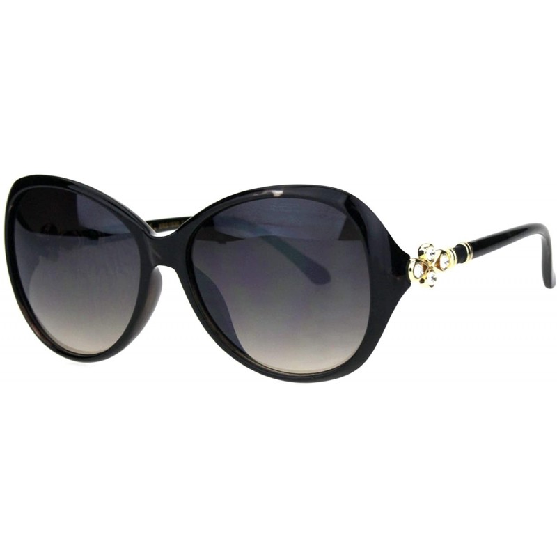 Butterfly Womens Designer Style Sunglasses Pretty Rhinestone Fashion UV 400 - Black Tortoise - C518OOAK2XE $13.85