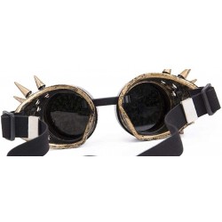 Goggle Barbed Wire Steampunk Goggles Kaleidoscope Rave Glasses Vintage Punk Gothic Cosplay - Brass-black Lens-28 - CD18HS05OS...