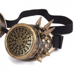 Goggle Barbed Wire Steampunk Goggles Kaleidoscope Rave Glasses Vintage Punk Gothic Cosplay - Brass-black Lens-28 - CD18HS05OS...
