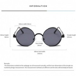 Round Steampunk Sunglasses - Retro Women Mens Round Punk Glasses UV400 - Golden Frame Tea Lens - CF190EAQQMG $7.77