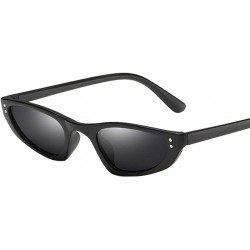 Oval UV Protection Sunglasses for Women Men Full rim frame Cat-Eye Shaped Acrylic Lens Plastic Frame Sunglass - B - CA1902YLK...