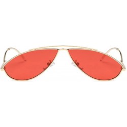 Goggle Vintage Fashion Sunglasses Small Metal Frame Vintage Sunglasses - Gold Transparency - CE18EH4GWR0 $17.82