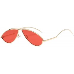 Goggle Vintage Fashion Sunglasses Small Metal Frame Vintage Sunglasses - Gold Transparency - CE18EH4GWR0 $8.67