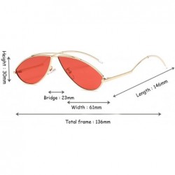 Goggle Vintage Fashion Sunglasses Small Metal Frame Vintage Sunglasses - Gold Transparency - CE18EH4GWR0 $8.67