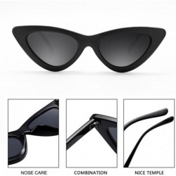 Cat Eye Retro Clout Goggles Vintage Cat Eye Sunglasses Women Glasses Kurt Cobain Trendy Narrow Plastic Frame - C718Q7L09XL $9.47