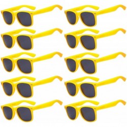 Rectangular Vintage Retro Eyeglasses Sunglasses Smoke Lens 10 Pack Colored Colors Frame - Yellow_10_pairs - CN12NYD53WL $16.52