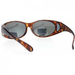 Oval Womens Fit Over Glasses Polarized Sunglasses Oval Rhinestone Frame - Tortoise (Black) - C21884YSXLL $14.62