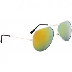 Oversized Vintage Mirror AVIATOR Sunglasses Metal Frame Double Bridge Trendy - C718G2HH67D $10.50