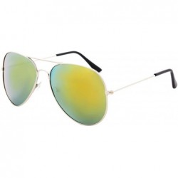 Oversized Vintage Mirror AVIATOR Sunglasses Metal Frame Double Bridge Trendy - C718G2HH67D $10.50