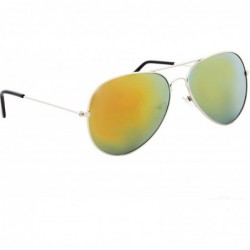 Oversized Vintage Mirror AVIATOR Sunglasses Metal Frame Double Bridge Trendy - C718G2HH67D $10.50