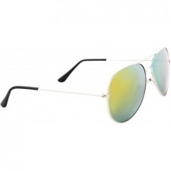 Oversized Vintage Mirror AVIATOR Sunglasses Metal Frame Double Bridge Trendy - C718G2HH67D $10.50