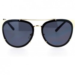 Wayfarer Retro Flat Lens Unique Raw Edge Metal Horn Rim Sunglasses - Gold Black - CJ12GOHHKUH $10.05