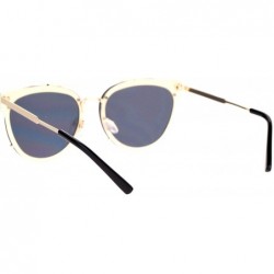 Wayfarer Retro Flat Lens Unique Raw Edge Metal Horn Rim Sunglasses - Gold Black - CJ12GOHHKUH $10.05