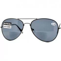 Square Bifocal Magnification Lens Sunglasses Unisex Classic Aviator Tinted Reader - Gunmetal - C618805E02Q $20.65