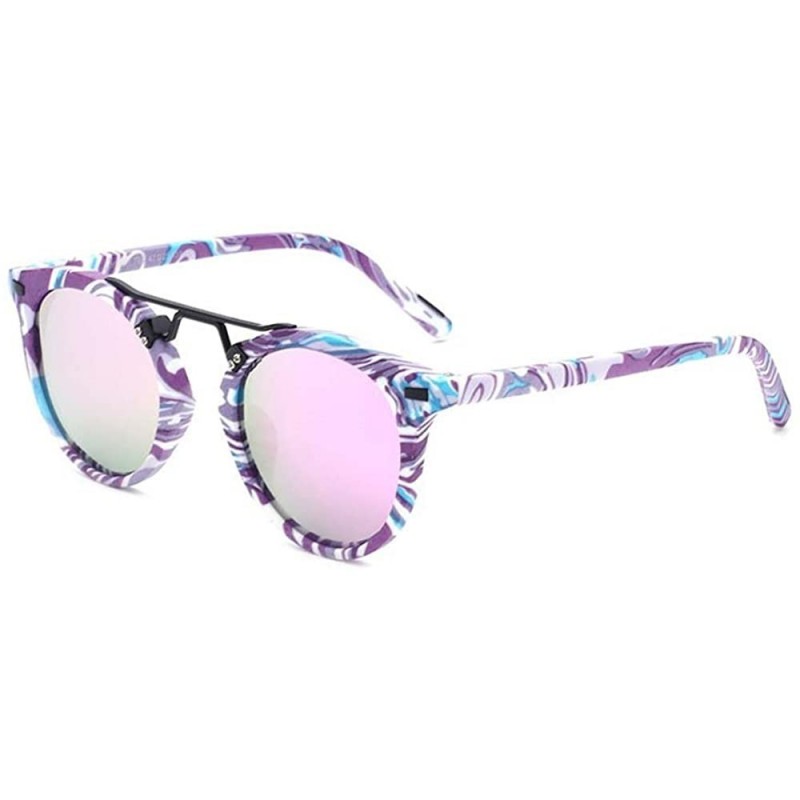 Butterfly Metal frame sunglasses fashion trend sunglasses personality colorful glasses - Purple Color - CB184YIUGUK $41.73