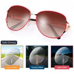 Rectangular Polarized Sunglasses Driving Blocking Eyeglasses - A610-red - CO199HZ73TS $14.45