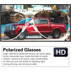 Rectangular Polarized Sunglasses Driving Blocking Eyeglasses - A610-red - CO199HZ73TS $14.45