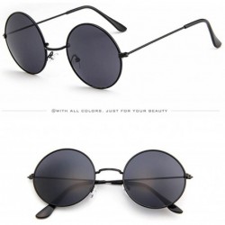 Round Beach Sunglasses Women Men Vintage Retro Glasses Unisex Glasses Driving Round Metal Frame Cool Exit Glasses - H - C6196...