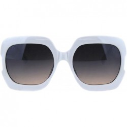 Butterfly Womens Thick Plastic Butterfly Diva Sunglasses - White Smoke - CS18H6OGEUZ $19.90