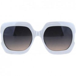 Butterfly Womens Thick Plastic Butterfly Diva Sunglasses - White Smoke - CS18H6OGEUZ $9.95