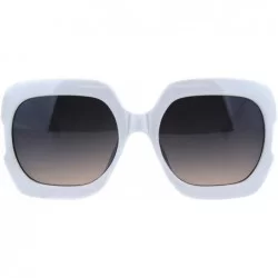 Butterfly Womens Thick Plastic Butterfly Diva Sunglasses - White Smoke - CS18H6OGEUZ $19.90