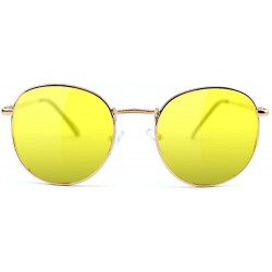 Round Ridley Premium Polarized Sunglasses with 100% UV protective lenses - Gold/Yellow Lens - C118GS4TH77 $20.16