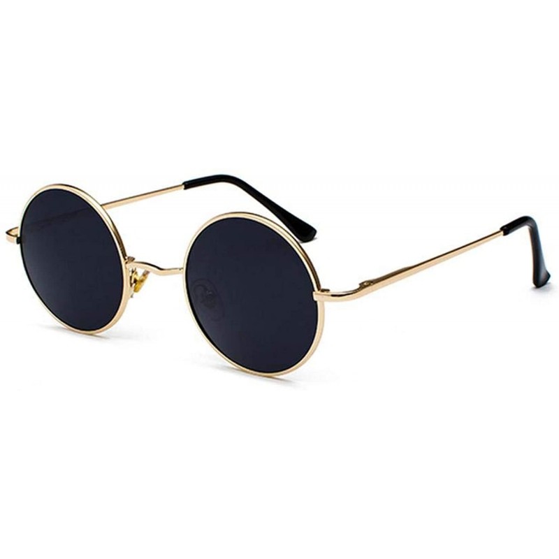 Goggle Retro Vintage Round Polarized Sunglasses Men Women Sun Glasses Metal Frame Black Lens Eyewear Driving - CC197Y7UWH0 $1...