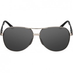 Round XXL extra large Classic Round Aviator Polarized Sunglasses for big wide heads 150mm - Black - CH189X30LKI $30.89